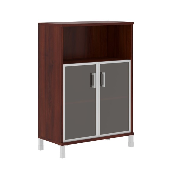 Шкаф средний с малыми стеклянными дверьми в AL-рамке B 420.4 900х450х1286 BORN в Ставрополе 