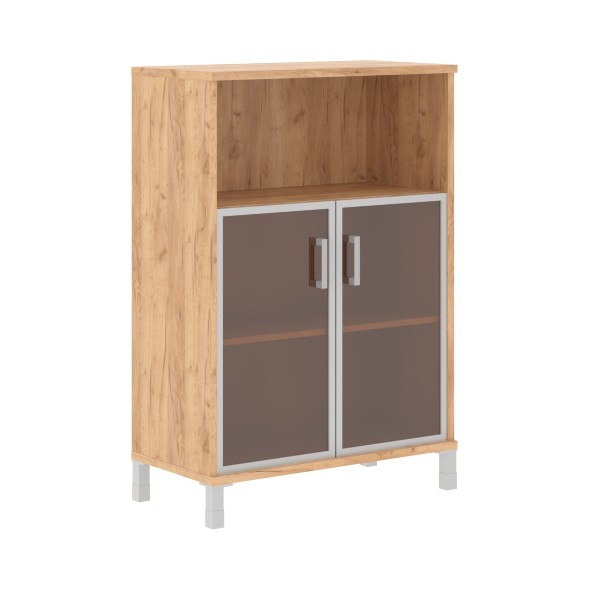Шкаф средний с малыми стеклянными дверьми в AL-рамке B 420.4 900х450х1286 BORN в Ставрополе 