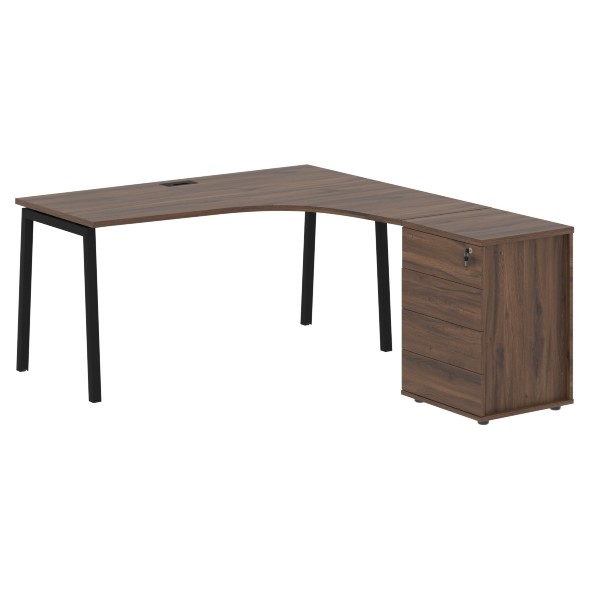 Стол эргономичный с тумбой ELCET 1518(R) 1560х1880х750 EDIS