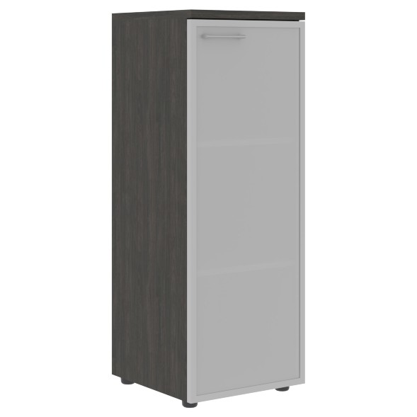 Шкаф колонка с стеклянной дверью в алюминиевой раме (R) и топом XMC 42.7(R) 432х432х