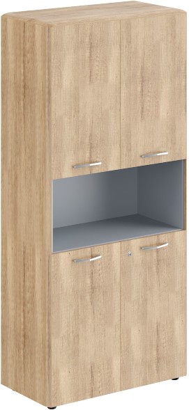 Шкаф с замками на глухих малых дверях и обвязкой DHC 85.4(Z) Дуб Каньон 892х470х1950